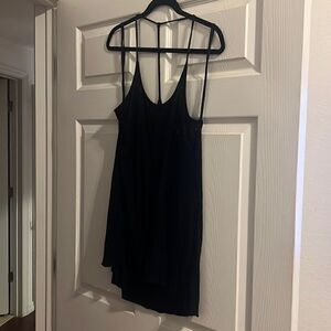 Michelle - Black Open Cover Up - Thin Dress - Black Strappy - Size Medium